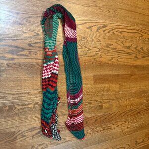 EUC Pretty Persuasion Colorful Chevron Print Scarf | Red Green Teal Zigzag O/S